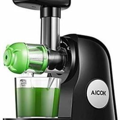 Juicer Machines, Aicok Slow Masticating Juicer Extractor Easy to Clean, Quiet Motor & Reverse Function, BPA-Free, Cold Press Juicer with...