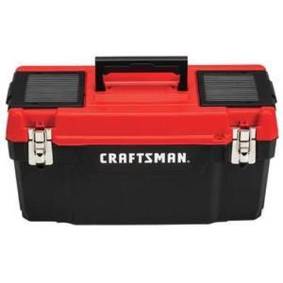 #Craftsman 20 in. Plastic Tool Box 9.7 in. W x 9.75 in. H BlackRed