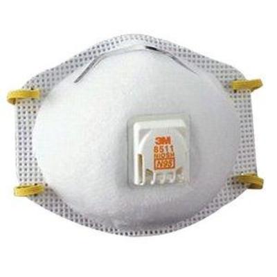 3M 8511DB1-A Tekk Protection Drywall Sanding Valved Respirator, 10-Pack