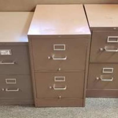 Lot of 3 HON 2 Drawer Metal Filing Cabinets ~ Various Sizes ~ No Keys