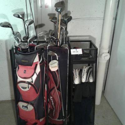 Gulf Club Cabinet and Two Sets of Clubs