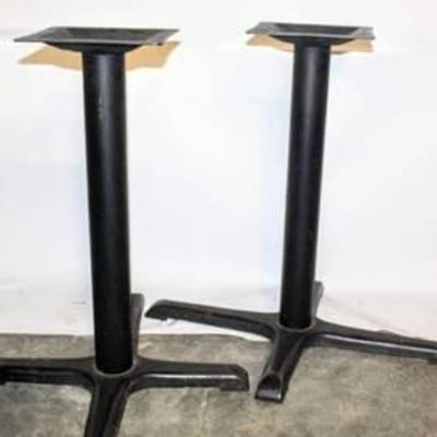 (2) Black Metal Table Top Bases 28.5 T x 31 W (foot base)