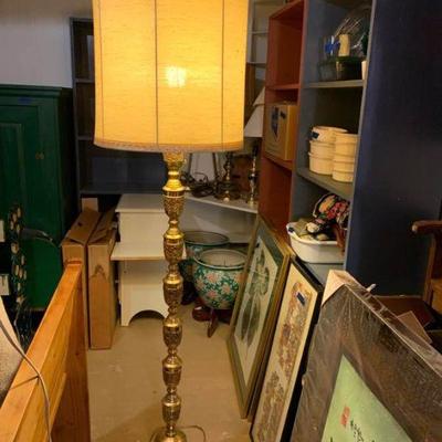 Stunning Golden Floor Lamp & Table Lamp