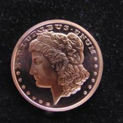 1 OZ  Copper Coin - Morgan Style