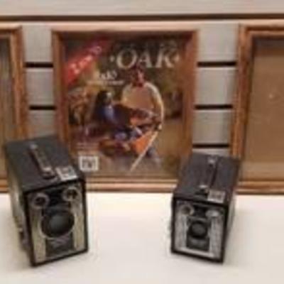 2 Vintage Kodak Brownie Cameras and 3 Frames (8x10)