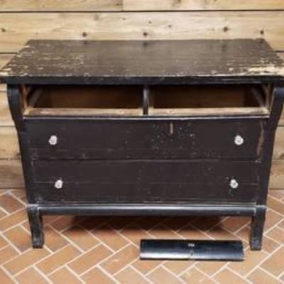 #Antique Dresser Painted Black ~ No top drawers ~ one drawer face ~ 42 in. x 20 in. x 33 in.