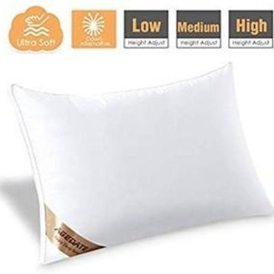 Agedate Adjustable Down Alternative Bed Pillow for Sleeping, Hypoallergenic Microfiber Fill Pillow,Soft Also Supportive,Easy to Care...