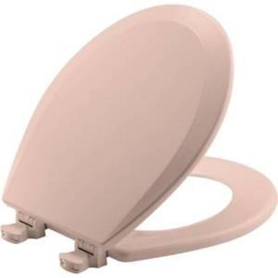 Bemis 500EC063 Molded Wood Round Toilet Seat With Easy Clean and Change Hinge, Venetian, Pink
