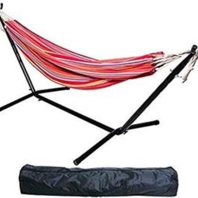 BalanceFrom Double Hammock with Space Saving Steel Stand and Poertable Carrying Case,450-Pound Capacity