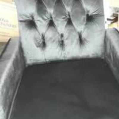 Black Suede Chair, Side Pieces Missing, Legs Included