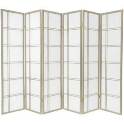 6 ft. Tall Double Cross Shoji Screen - Special Edition - Gray (6 Panels)