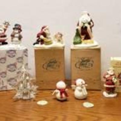 Collection of Christmas Decorations ~ Santas and Snowmen