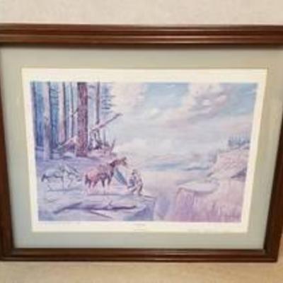 Lithograph ~ THE PROVIDER by Charley Anderson ~ Numbered & Signed ~ 18 in. x 14 in. ~ Framed 24 in. x 20 in.