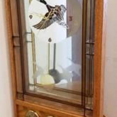 Custom Made Mallad Duck Clock  Barometer by Garry H. Huddle ~ Clock is Battery Operated ~ 15 in. x 26 12 in. x 3 in.
