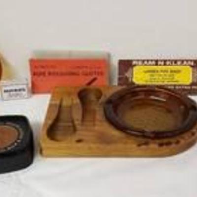 Lot of Smoking and Drinking Items ~ Ashtrays, Pipe Cleaning Items and Coasters