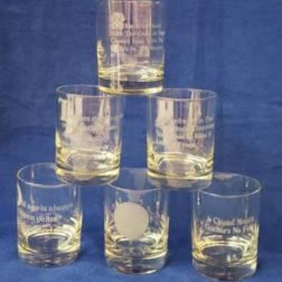 Set of 6 Hi-Ball Drinking Glasses with Humorous Sayings