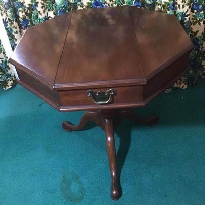 Lovely Hardwood Octagon Accent Table