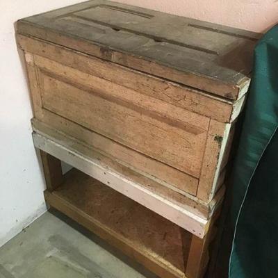 Primitive Wood Tool Box with Tools