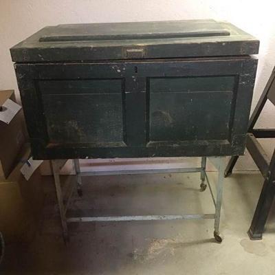 Vintage Wood Painted Tool/Storage Box