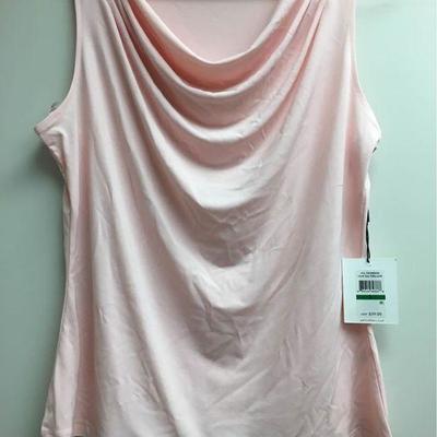 https://www.ebay.com/itm/114176767981 KB0090: Baby Pink Calvin Klein Flowy Shirt, never worn tag still attatched Large $20