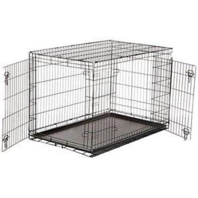AmazonBasics Double-Door Folding Metal Dog Crate Cage - 48 x 30 x 32.5 Inches