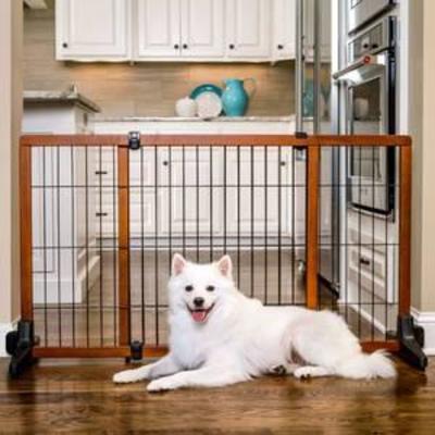 Carlson Extra Tall Wood Free-Standing Dog & Cat Gate - 28H - Brown