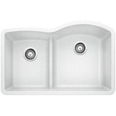 Blanco 441603 Diamond 1.75 Low Divide Under Mount Reverse Kitchen Sink, Large, White