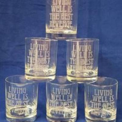 Set of 6 Hi-Ball Drinking Glasses with Spanish Proverb