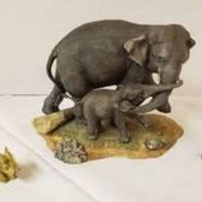 Lot of Elephants ~ Lenox Elephants Asia and 3 Brass Elephants