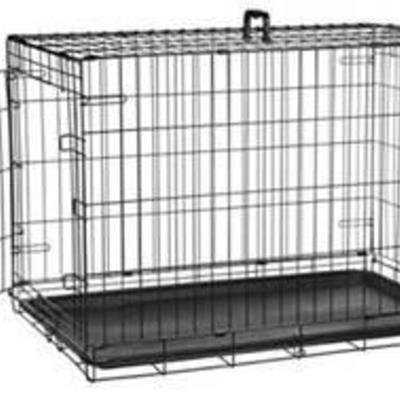 Amazon Basics Single Folding Metal Dog Crate 48in