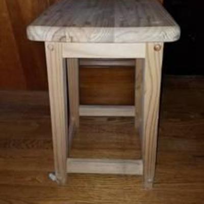 Small Wooden Unstained Stool.