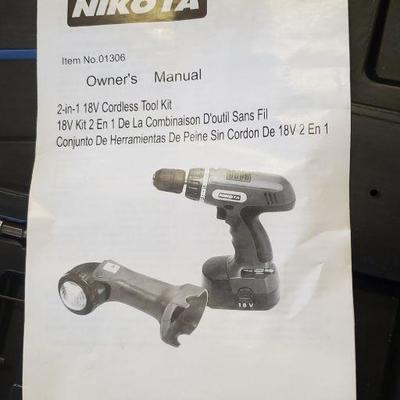 *PRESALE #27 - Nikota 18V Cordless Drill & Flashlight, works great ($15)