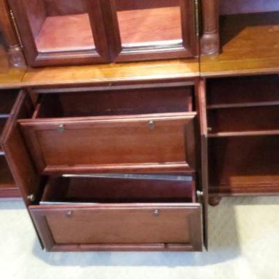 *PRESALE #37 - High End Office/Law/Bookshelf Cabinet by Bombay Furniture Co., 3 Pieces (tops separate from bottom too), dark mahogany...