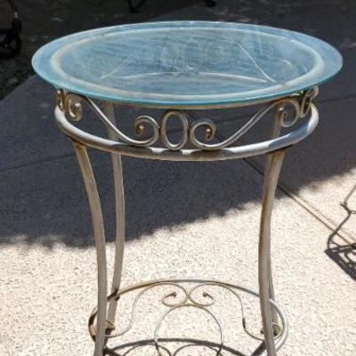 *PRESALE #55 - Small Glasstop Outdoor Table, 22