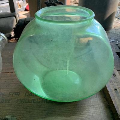 Depression glass fish bowl