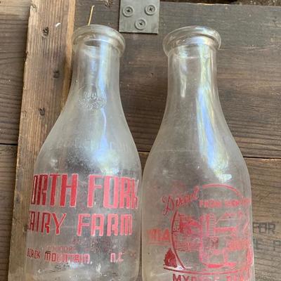 Vintage milk bottles