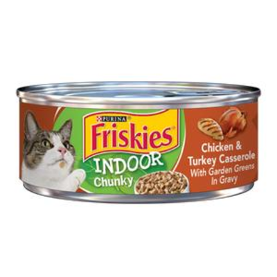 (24) Friskies Indoor Chunky Chicken And Turkey Casserole Wet Cat Food - 5.5oz