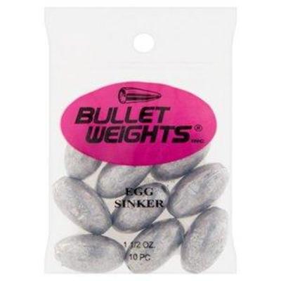 Bullet Weights Egg Sinkers 1 12 oz, 10 sinkers