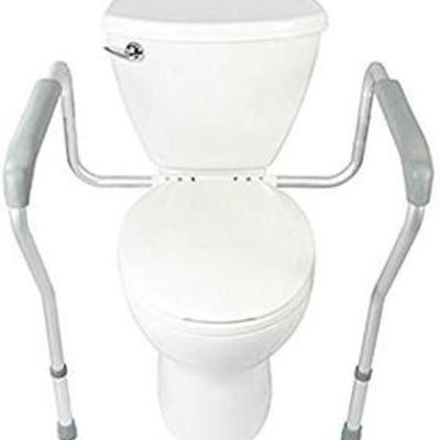 HEALTHLINE Toilet Safety Frame, Bathroom Safety Rail with Toilet Seat Assist Handrail Grab Bar, Medical Supply for Elderly, Adjustable...
