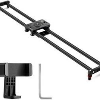 K&F Concept 23.62''60cm Carbon Fiber Camera Slider, 17.5lbs Loading Dolly Track with 4 Roller Bearings for Video Movie Photography Making...