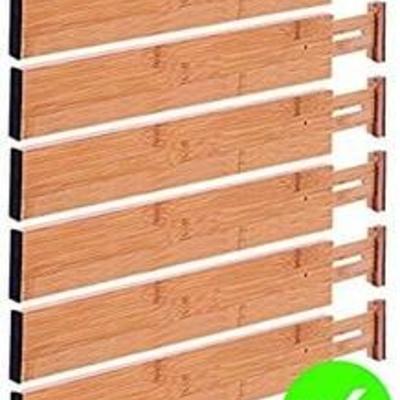 Drawer Dividers Bamboo Kitchen Organizers Set of 6