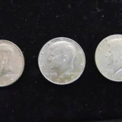 3 Kennedy Halves - 1966 - 1968- 1968 - Circulated - Ungraded