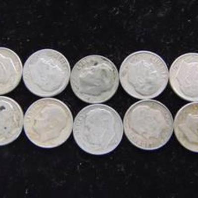 10 Jefferson Silver Dimes $1.00 Face Value Silver