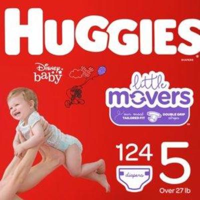 HUGGIES Little Movers Diapers, Size 5, 124 Count