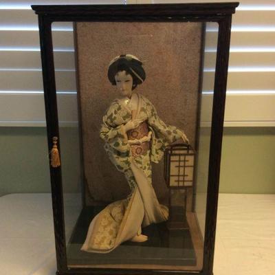 MVF034 Another Large Japanese Doll in Glass Case