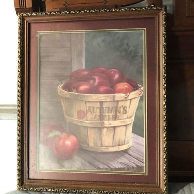 https://www.ebay.com/itm/114154235282 LAN774: Apple Basket Still Life Framed Art Local Pickup $20