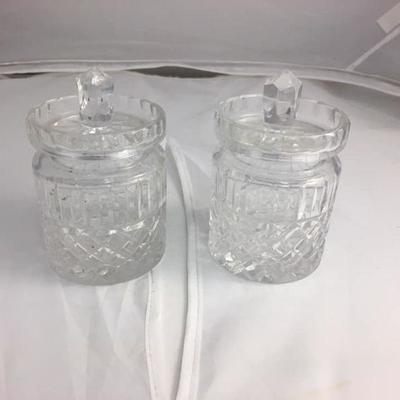 https://www.ebay.com/itm/124128666270 KB0041: Lead Crystal Mustard Jars, 2 Jars $10