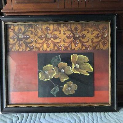 https://www.ebay.com/itm/114154235610 LAN775: Still Life Magnolia Mixed Media Art framed Local Pickup $20