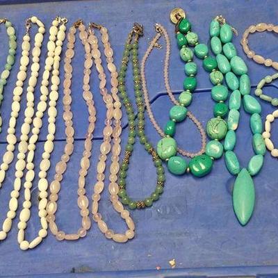 https://www.ebay.com/itm/124138100079 BOX070Z COLLECTION OF COSTUME JEWELRY STONE NECKLACES AND BRACELETS $30.00