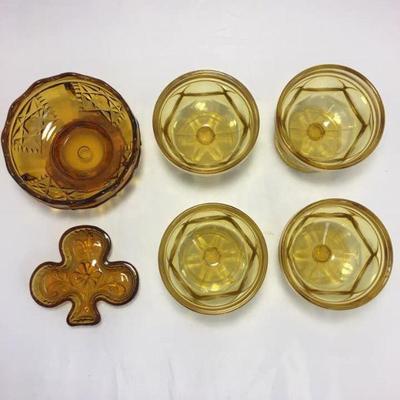 https://www.ebay.com/itm/114154093207 KB0009: Amber Depression Glass, Set of 5